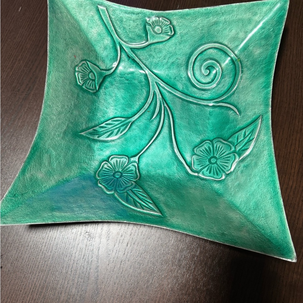 Green Floral Decorative Bowl